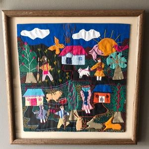 Handmade framed sewn tapestry!💗💙❤️💚💛🧡